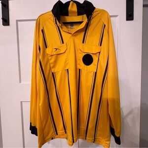 Mens SCORE PLAY DRY SOCCER REFS YELLOW SHIRT AXL Long Sleeve